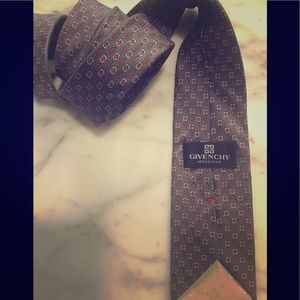 Mens Vintage Givenchy Monsieur Italian Silk Luxury Designer NeckTie